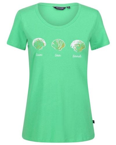 Regatta Filandra Vi Coolweave Cotton Jersey T Shirt - Green