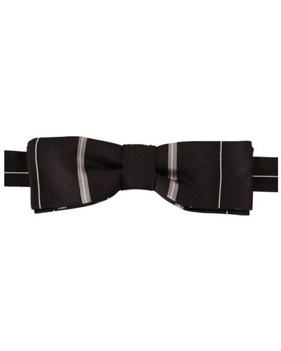 Dolce & Gabbana Lining 100% Silk Neck Papillon Tie - Black