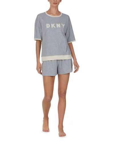 DKNY Shorts Pj Set Cotton - Grey
