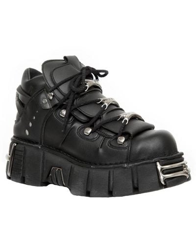 New Rock Vegan Leather Gothic Boots- M-106-Vs1 - Black