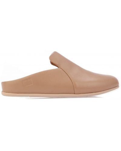 Fitflop Womenss Fit Flop Chrissie Ii Haus Leather Slippers - Brown