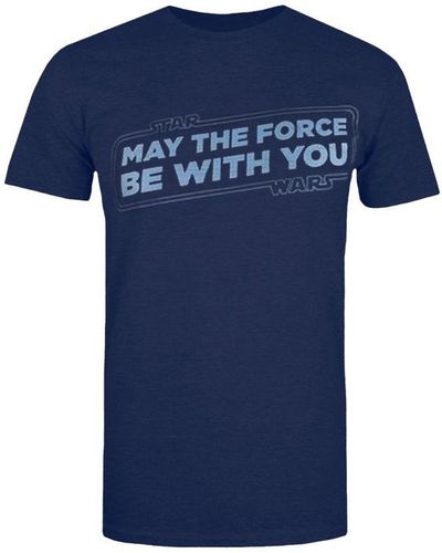 Star Wars May The Force Be With You T-shirt - Blue