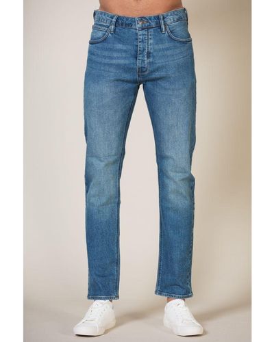 French Connection Blue Cotton Slim Fit Stretch Jeans