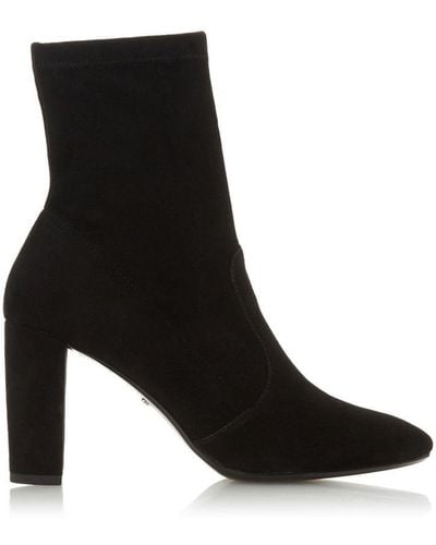 Dune Ladies Optical Stretch Sock Ankle Boots - Black