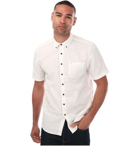 Farah Densmore Overhemd Met Korte Mouwen Voor , Krijtkleur - Wit