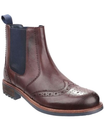 Cotswold Cirencester Leather Chelsea Brogue Shoes () - Brown