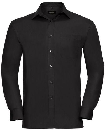 Russell Long Sleeve Pure Cotton Work Shirt () - Black
