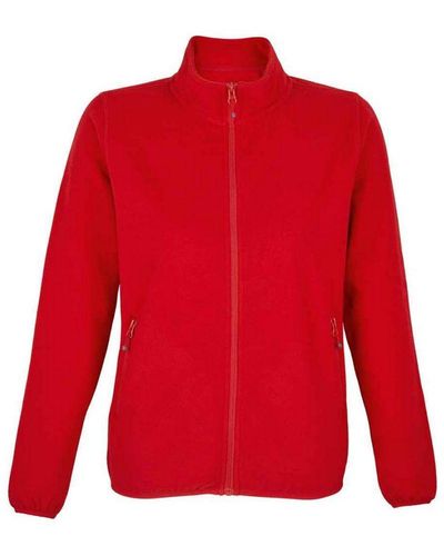 Sol's Ladies Factor Microfleece Recycled Fleece Jacket () - Red