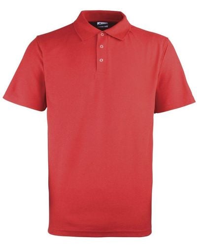 PREMIER Stud Heavyweight Plain Pique Polo Shirt () - Red