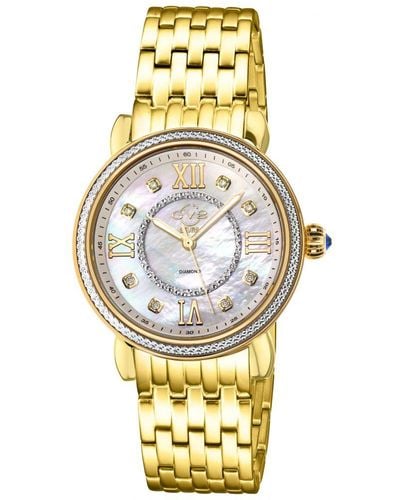 Gv2 Dames Swiss Quartz Diamonds Marsala Armband Horloge - Metallic