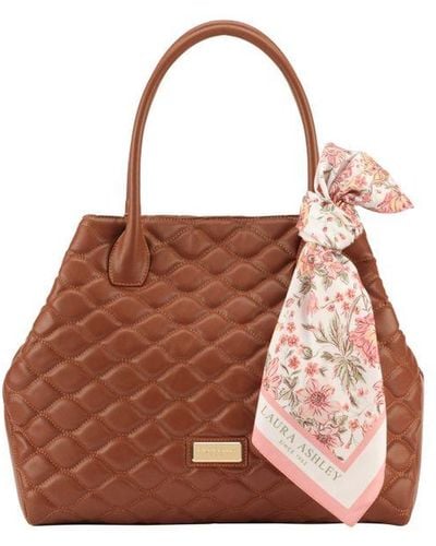 Laura Ashley Tote Bag Faux Leather - Brown