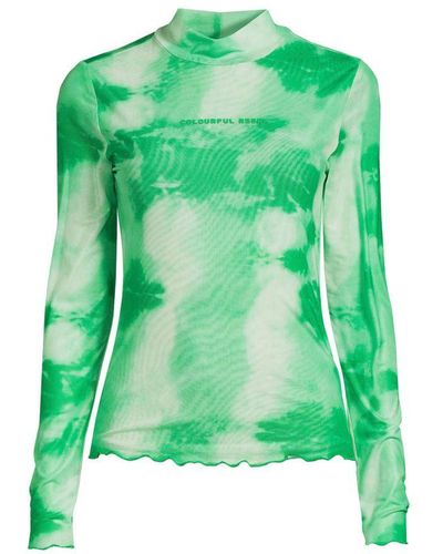 Colourful Rebel Tie-dye Semi-transparante Top Neyo Mintgroen