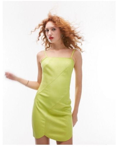 TOPSHOP Bandeau Panelled Mini Dress - Green