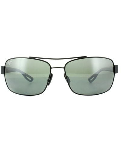 Maui Jim Rectangle Matte Neutral Sunglasses Metal (Archived) - Green