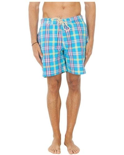 Hackett Bermuda Swimsuit With Velcro Closure And Laces Hm800029 Cotton - Blue