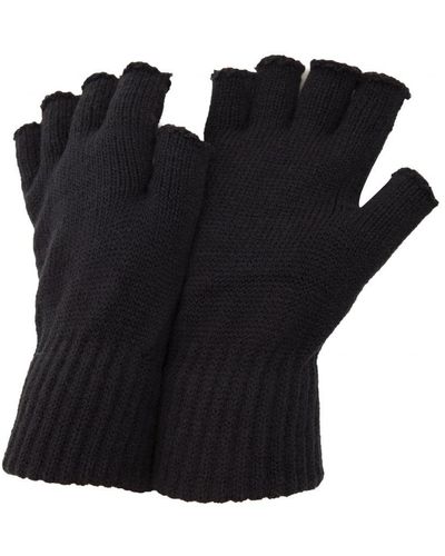 floso Fingerless Winter Gloves (Dark) - Black