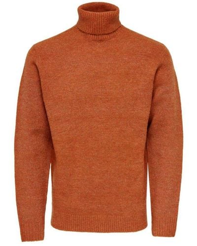 Only & Sons Roll Neck Jumper Patrick Wool Blend - Brown