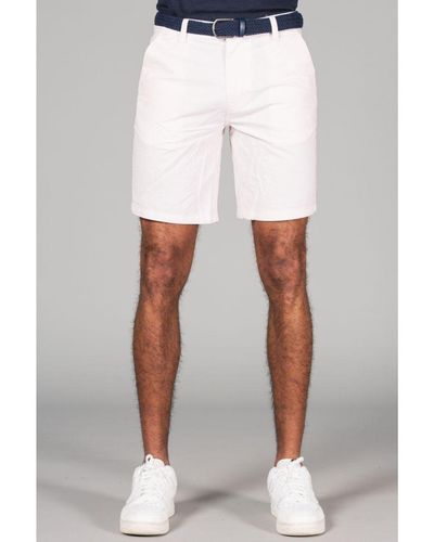 Tokyo Laundry Cotton Oxford Shorts With Belt - White
