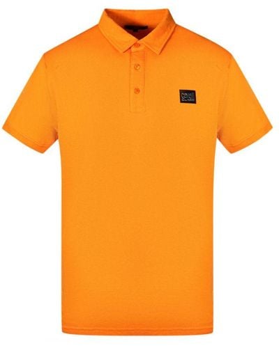 Class Roberto Cavalli Patch Logo Polo Shirt Cotton - Orange