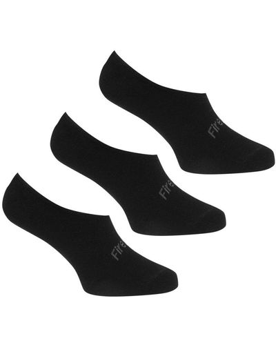 Firetrap 3 Pack Invisible Socks Nylon - Black