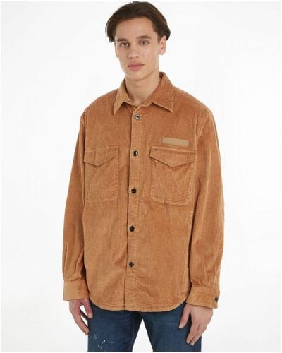 Tommy Hilfiger Corduroy Solid Overshirt - Brown