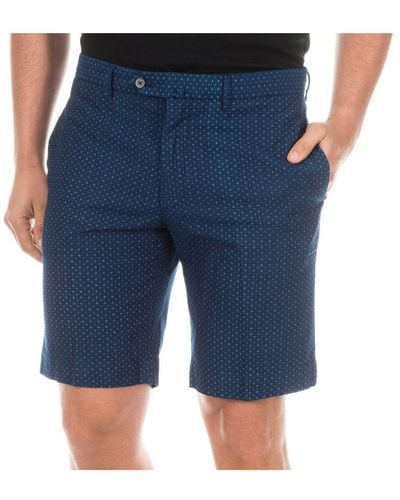 Hackett Straight-cut Denim Shorts With Hems Hm800752 Cotton - Blue