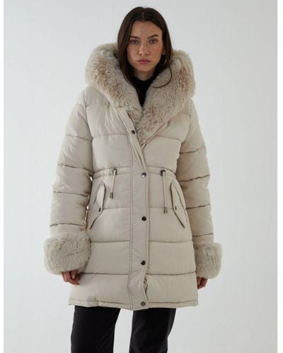 Blue vanilla clearance padded parka coat