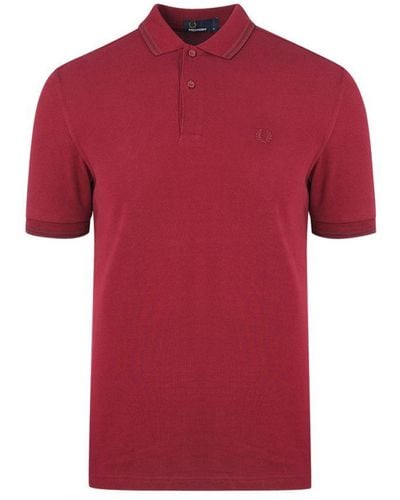 Fred Perry Twin Tipped M3600 A27 Dark Red Polo Shirt - Rood