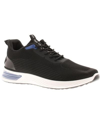 Crosshatch Running Trainers Nyles Elasticated Textile - Black
