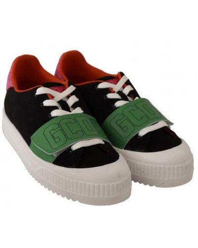Gcds Suede Low Top Lace Up Trainers Shoes - Green