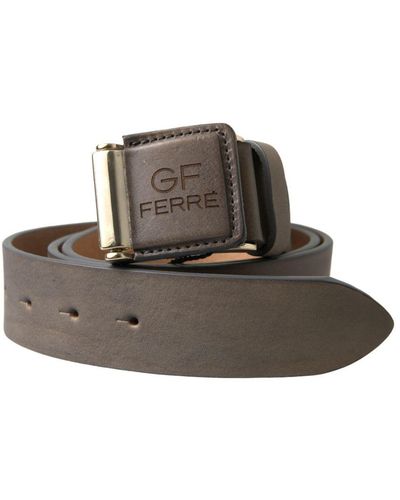 Gianfranco Ferré Brown Leather Fashion Logo Buckle Waist Belt