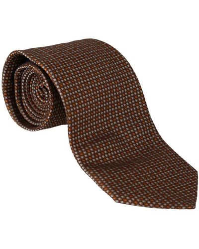Dolce & Gabbana Patterned Silk Necktie - Brown