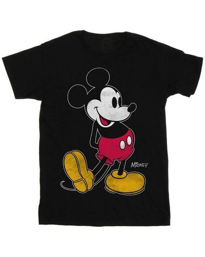 Disney Mickey Mouse Classic Kick T-Shirt () Cotton - Black