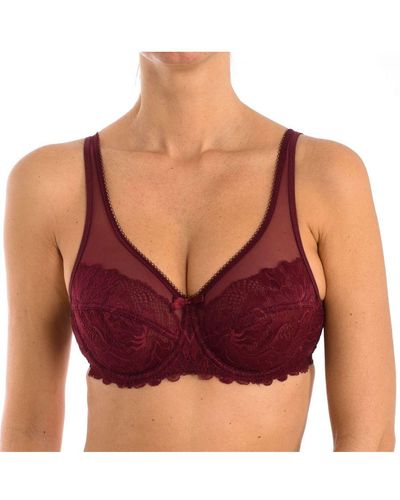 DIM Generous 008H4 Underwire Bra With Micro Tulle Detail - Red