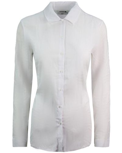 Lacoste Plain White Shirt Cotton