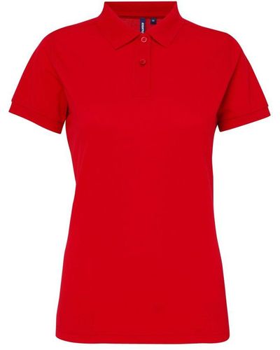 Asquith & Fox Ladies Short Sleeve Performance Blend Polo Shirt (Cherry) - Red