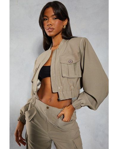MissPap Tailored Boxy Pocket Detail Jacket - Grey