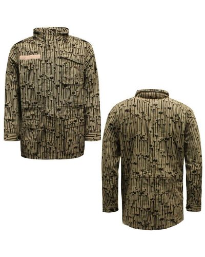 PUMA Mid Length Zip Up Hooded Parka Jacket Beige 547793 02 A44e Textile - Green