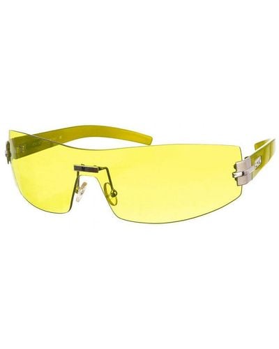 Exte Rectangular Shaped Acetate Sunglasses Ex-69-S-0C1 - Yellow