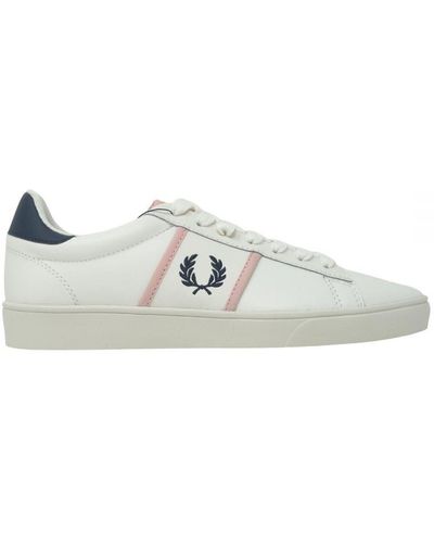 Fred Perry Spencer Suede Tipping Witte Sneakers Voor