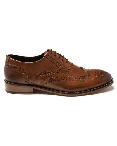 London Brogues Gatsby Brogue Shoes Leather - Brown