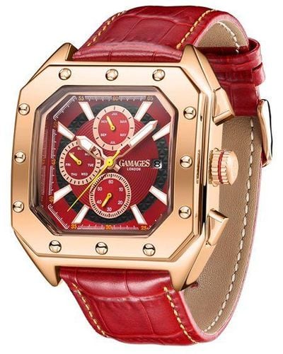 Gamages Of London Limited Edition Hand Assembled Republic Automatic Red Leather - White