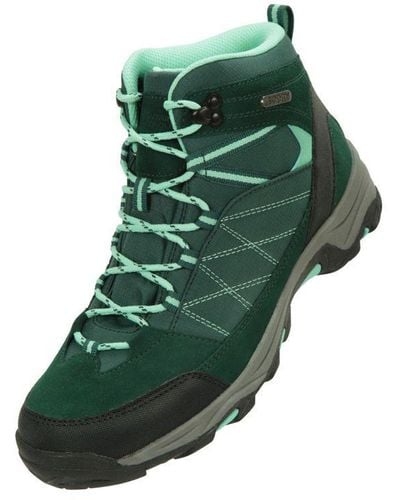 Mountain Warehouse Ladies Rapid Suede Waterproof Walking Boots () - Green