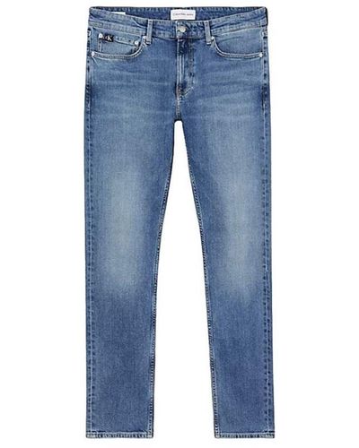 Calvin Klein Calvin Klein Slim Taps Toelopende Jeans Voor - Blauw