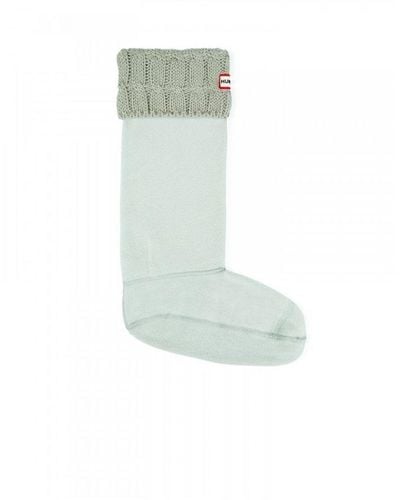 HUNTER Recycled 6 Stitch Cable Tall Boot Sock - Blue
