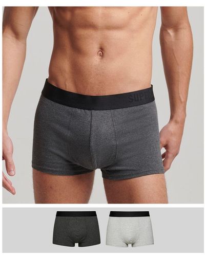 Superdry Organic Cotton Trunk Offset Double Pack - Grey