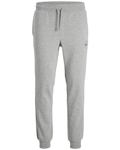 Jack & Jones Regular Fit Cotton Made Joggers With Ribbed Cuffs - Grey