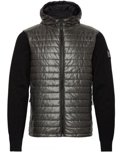 Belstaff Vert Zip Black Hooded Cardigan Jacket - Zwart