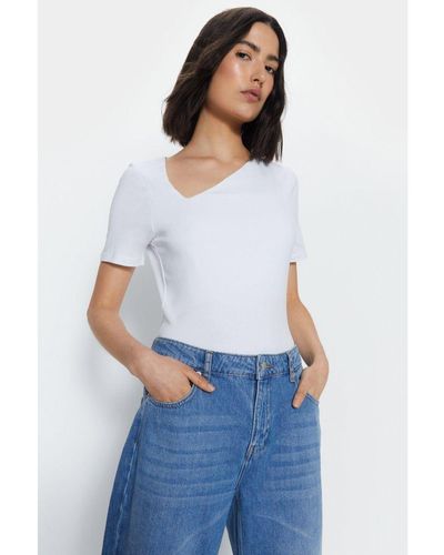 Warehouse Clean Cotton Asymmetric Top - White