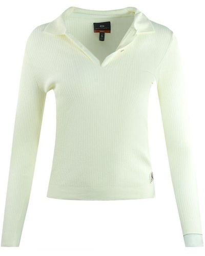 Parajumpers Caris Purity Long Sleeved White Polo Shirt - Groen